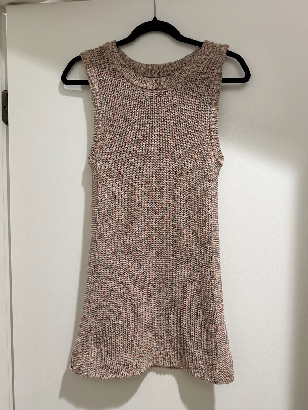 Ella Moss Heathered Cream & Blush Open Knit Sweater